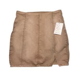 Free People Femme Fatale Pull On Skirt Khaki Size XS
